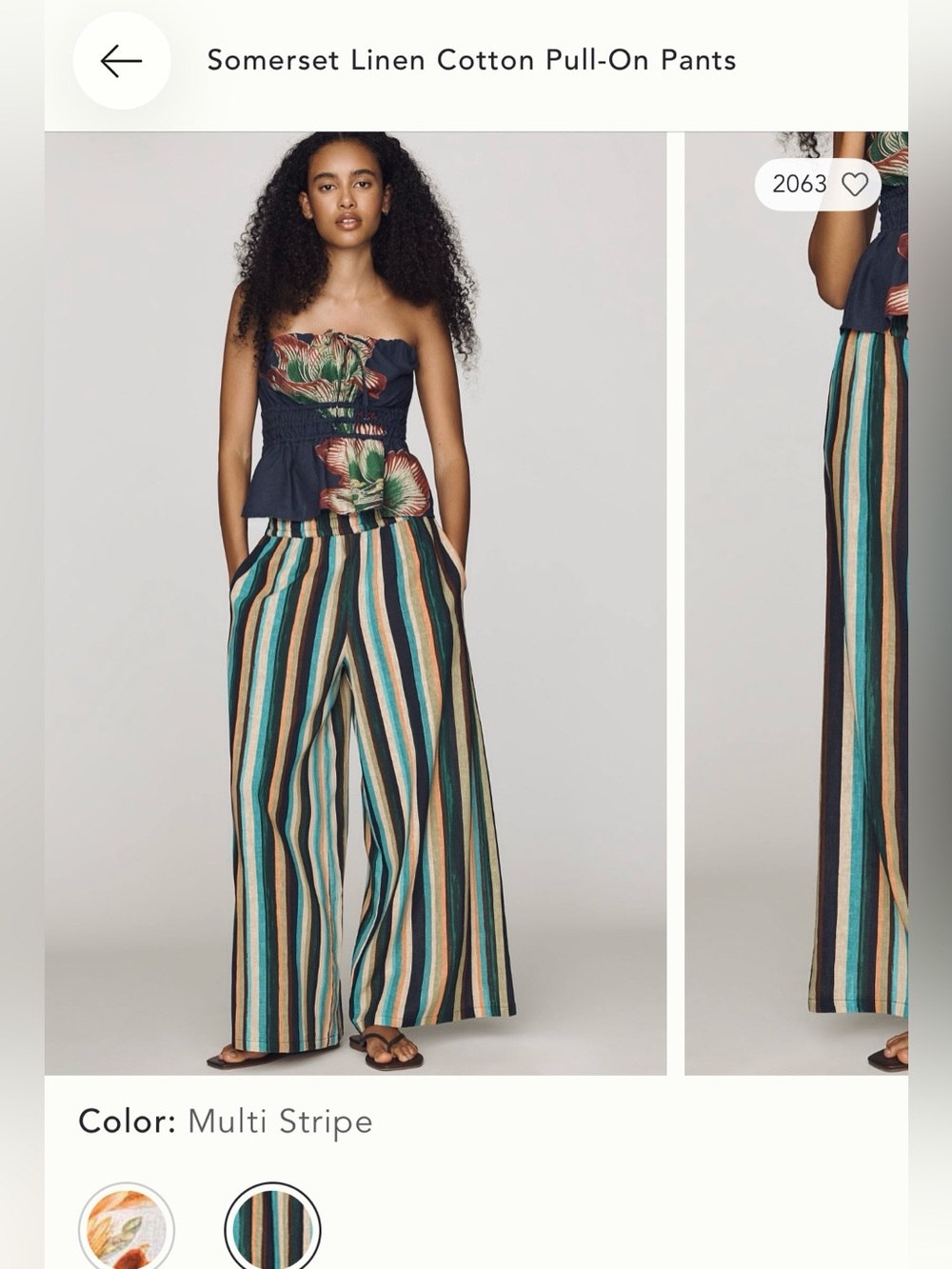 NWT ANTHROPOLOGIE MULTI STRIPE LINEN BLEND SOMERSET PANTS. SIZE S. - Picture 14 of 17